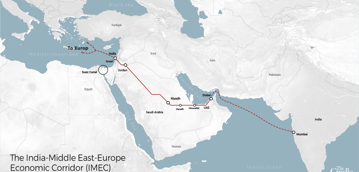 IMEC la nueva vía férrea y carretera de la India a Europa que se propone desafiar a China en el comercio global