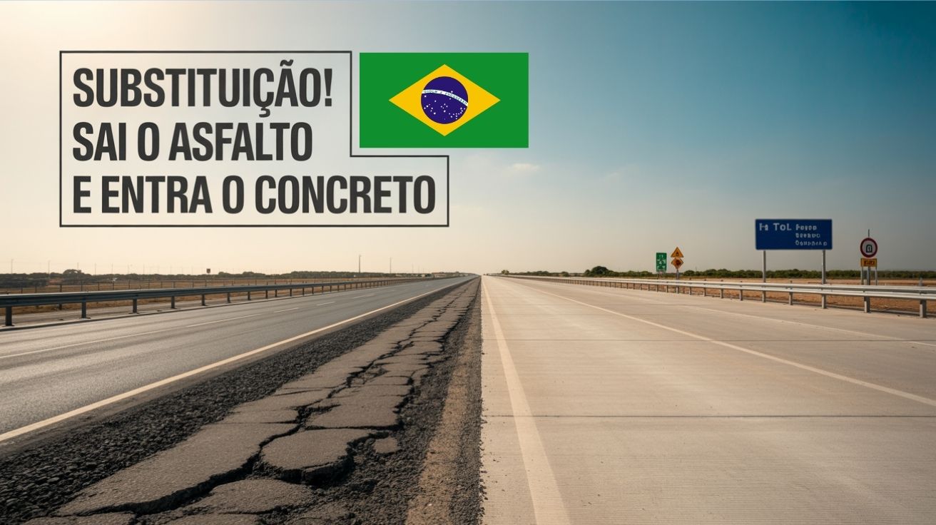 Concreto avança nas rodovias privatizadas do Brasil, promete durabilidade de 30 anos e reduz custos de manutenção frente ao tradicional asfalto.