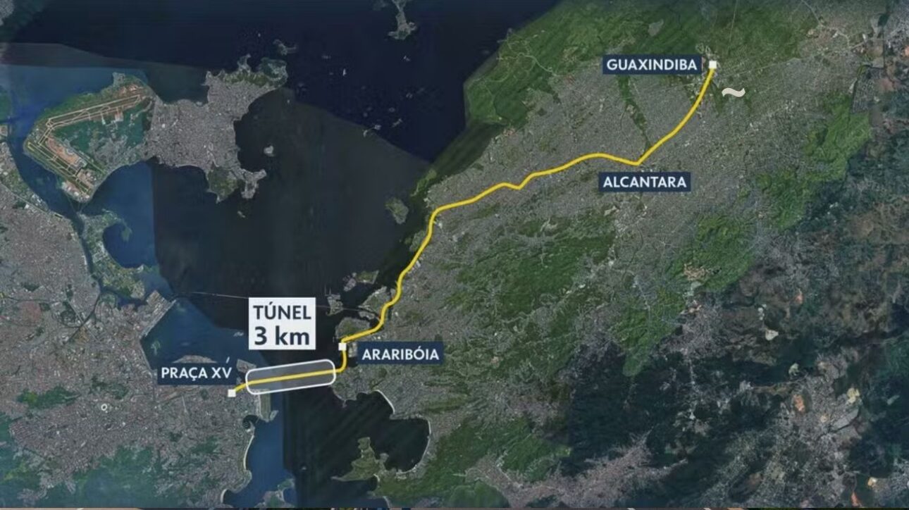 Nueva línea de metro va a ligar Río, Niterói y San Gonçalo por túnel submarino y promete reducir tiempo de viaje en más de una hora. Foto: Reproducción TV Globo