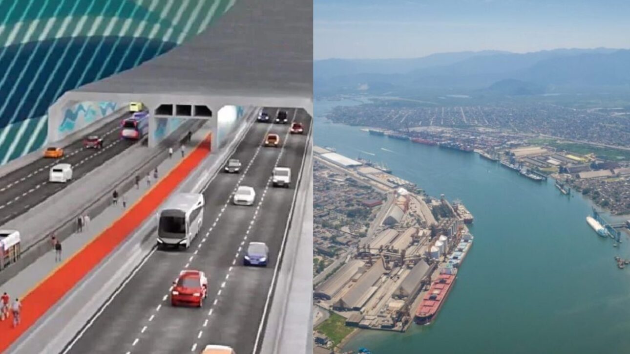 Túnel submerso entre Santos e Guarujá terá investimento de R$ 6,8 bi, promete gerar 9 mil empregos e atrai empresas globais antes do leilão.