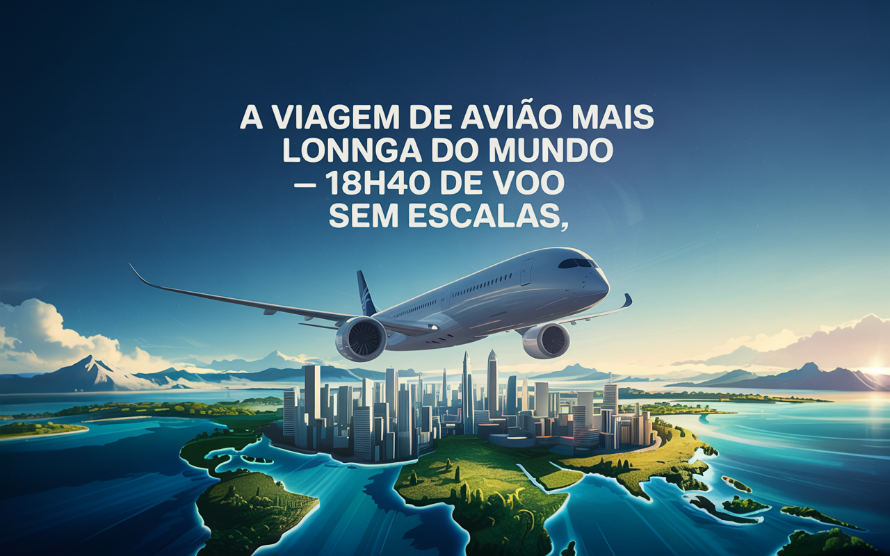 Maior rota de avião do mundo tem duração de 18 horas e 40 minutos e percorre 15.348 km sem pousar para reabastecimento ou manutenção