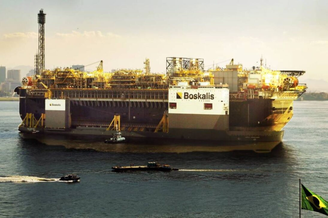 El FPSO P-67, en el Campo de Tupi, cuyo primer cargamento de 1 millón de barriles fue todo para el mercado chino