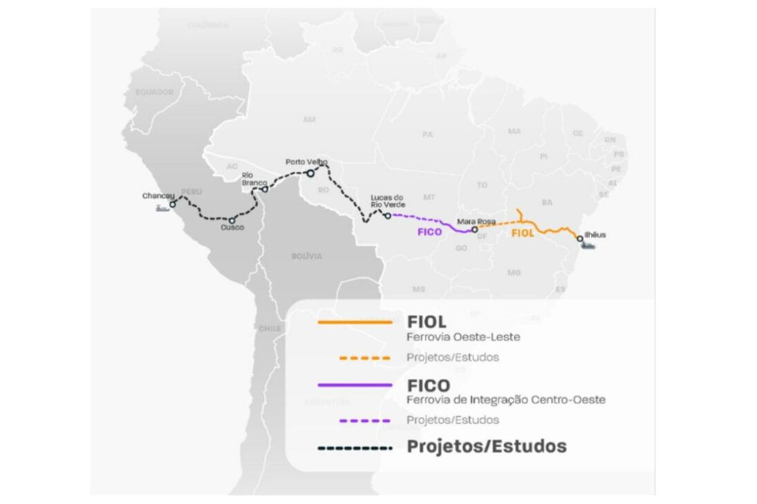 El acuerdo de 2025 entre Brasil y China para la construcción de ferrovía que va a ligar a Bahía hasta el megaporto en Perú