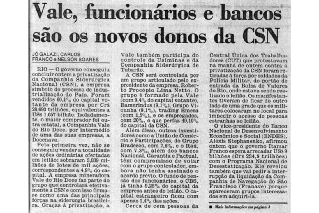 La privatización de la CSN por US$ 1 mil millones: la subasta que transfirió el control de la mayor siderúrgica de América Latina