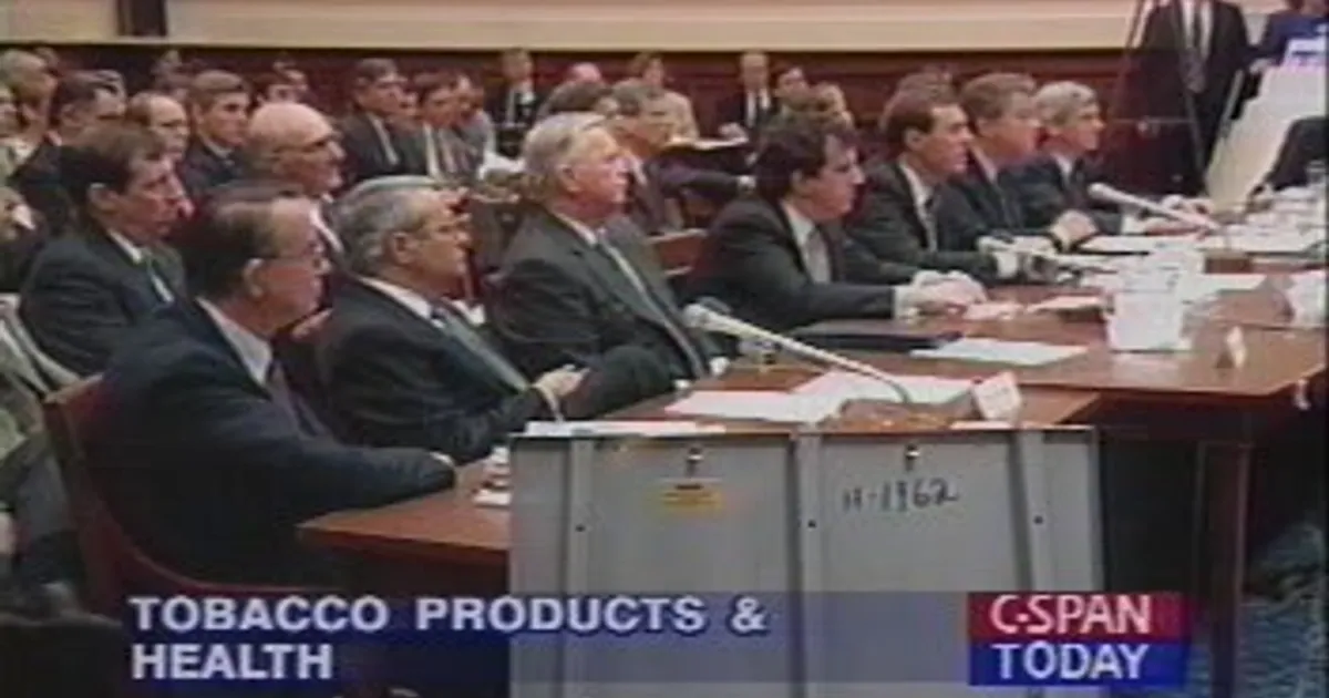 Los CEOs de las empresas de tabaco declaran, bajo juramento, que la nicotina no causa dependencia