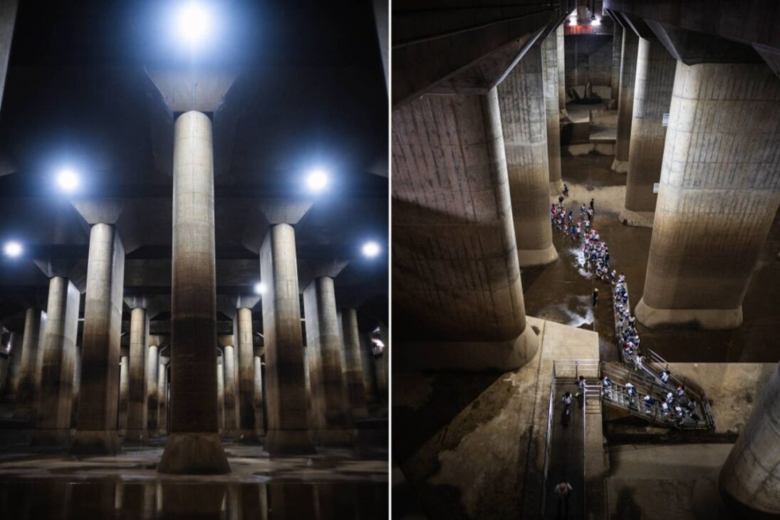 Los famosos túneles de inundación de Tokio con 18 metros de altura y sostenido por 59 pilares colosales, cada uno pesando 500 toneladas