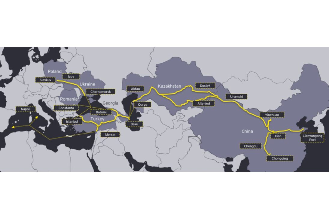 Para evitar la Rusia, crearon el Corredor del Medio, la ruta que va a conectar a China con Europa con más de 4.200 km de vías 