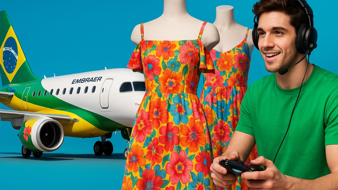 Produtos brasileiros unem tecnologia da Embraer à criatividade da moda e games, chegam a mercados exigentes e se firmam como a nova força da exportação nacional