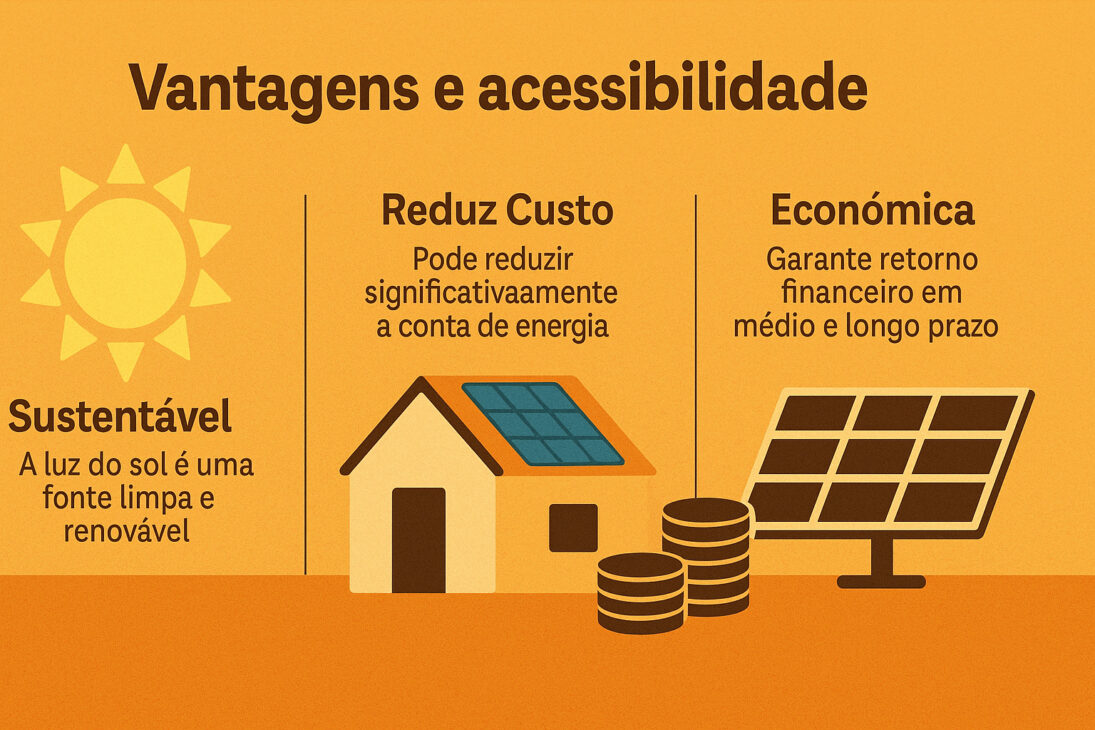 Infografía ilustrando las ventajas y la accesibilidad de la energía solar térmica con íconos representando sostenibilidad, economía y reducción de costos.