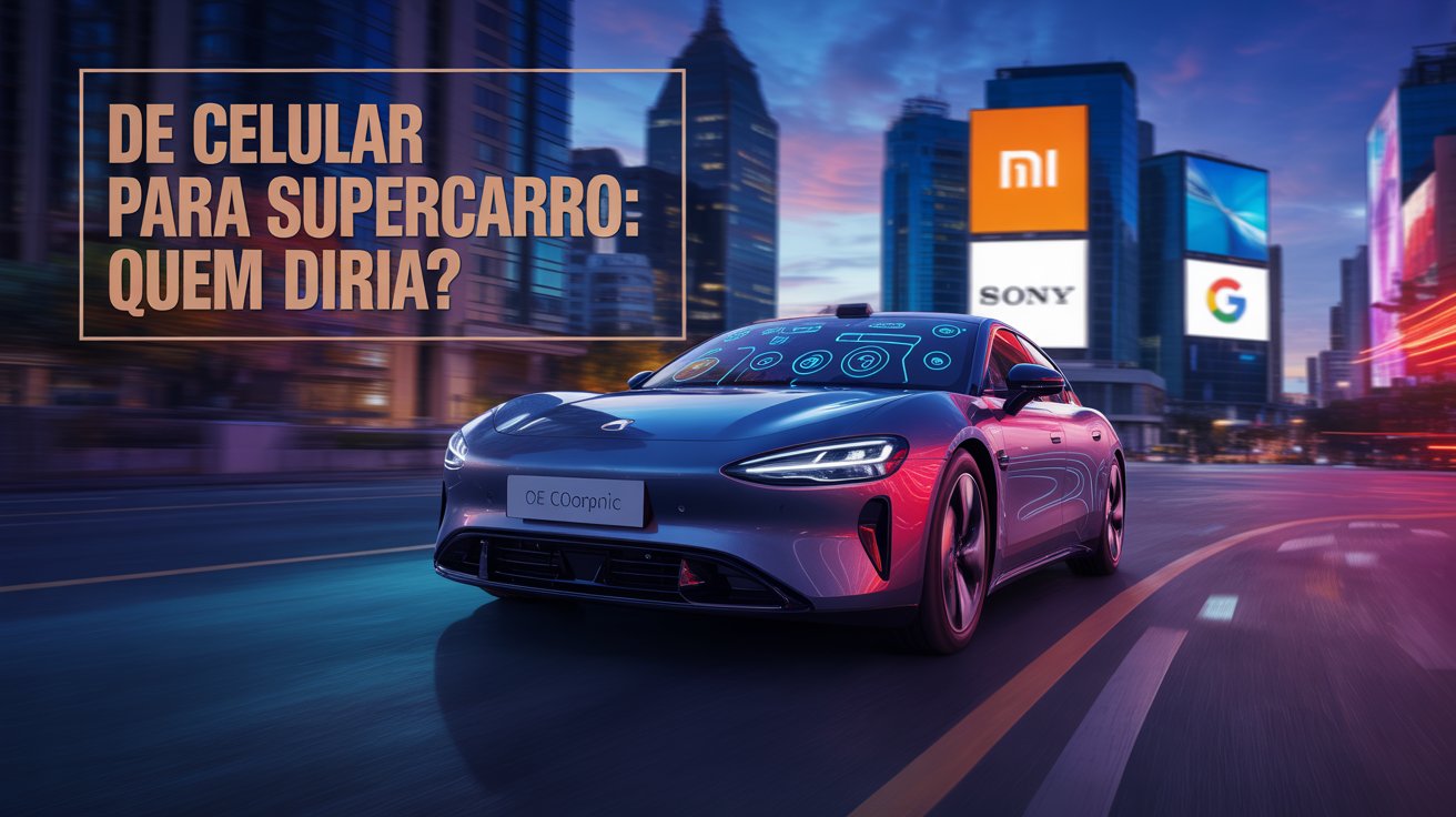 Xiaomi, Google e Sony deixam os celulares para trás e entram de vez na corrida dos carros elétricos, desafiando Toyota, Volkswagen e BYD.