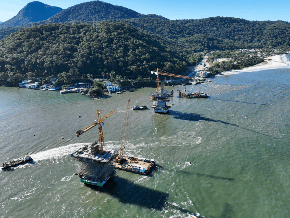 Obras de construção da Ponte de Guaratuba avançam com 60% de execução e marcam nova era na infraestrutura do litoral paranaense.