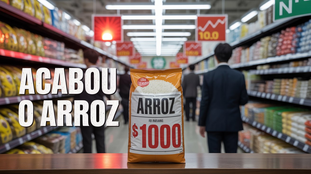 Preço do arroz no Japão bate recorde histórico e gera crise alimentar, com prateleiras vazias e restaurantes de curry fechando as portas.