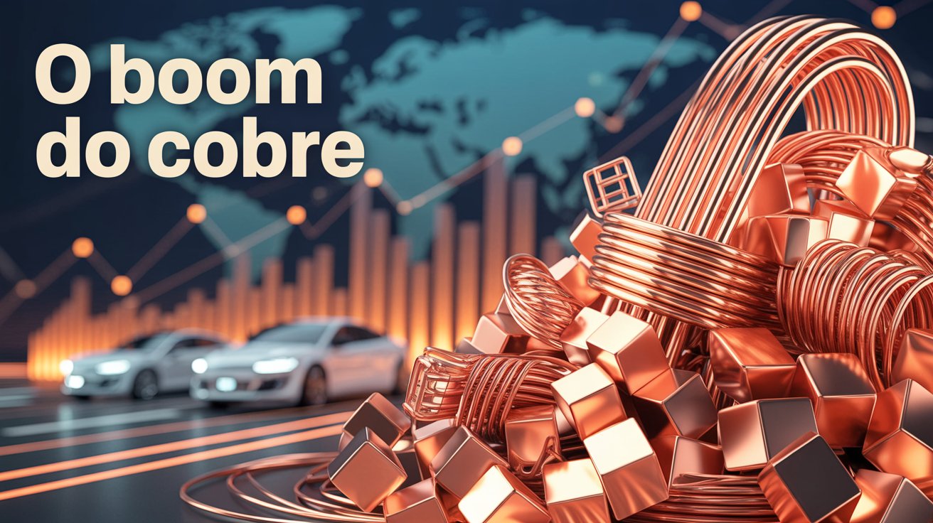 Cobre dispara com avanço dos carros elétricos e tensões globais. Saiba como essa alta impacta economia, investimentos e o futuro da energia.