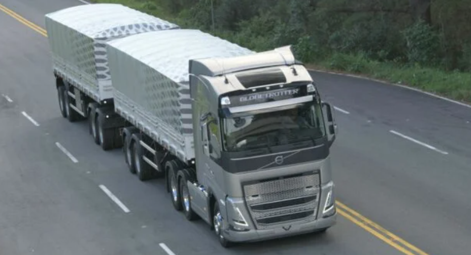 Rodotrem de 9 ejes. Su PBTC es de hasta 74 toneladas. Foto: Divulgación VOLVO