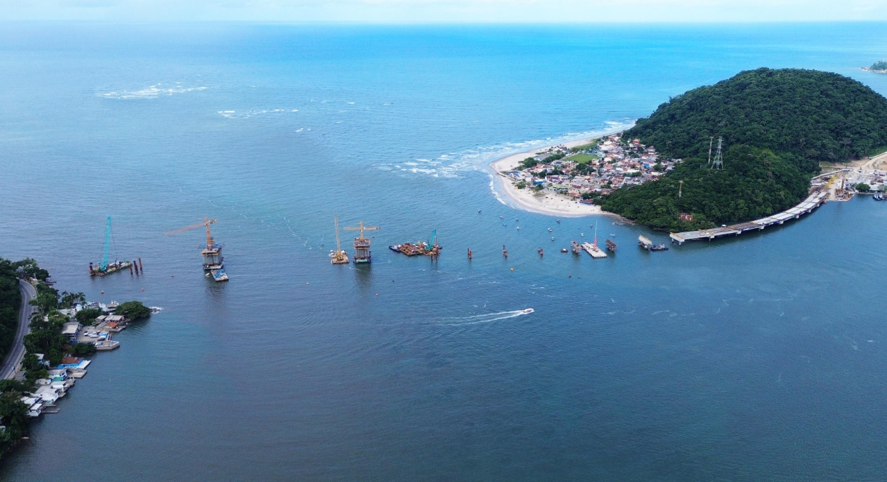 Puente de Guaratuba avanza con 60% concluida, genera 600 empleos y promete revolucionar turismo y movilidad en el litoral de Paraná hasta 2026.. (Imagen: Consorcio Supervisor Puente de Guaratuba)