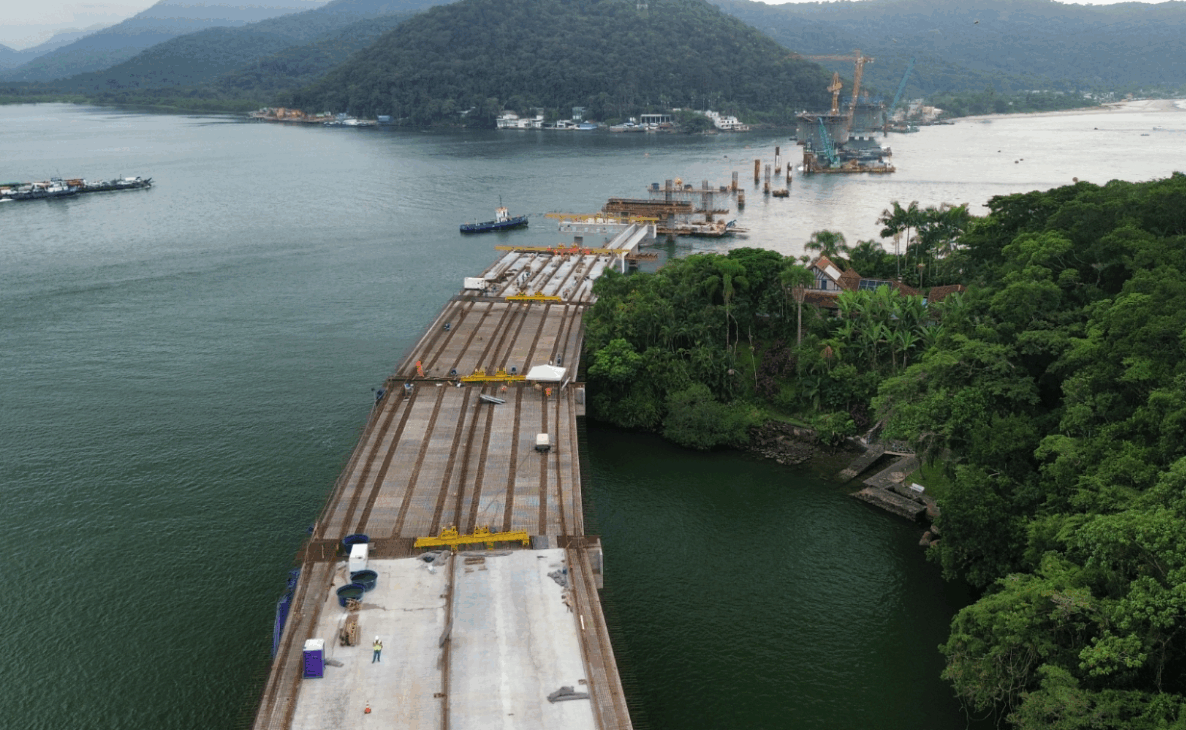 Puente de Guaratuba avanza con 60% concluida, genera 600 empleos y promete revolucionar turismo y movilidad en el litoral de Paraná hasta 2026.. (Imagen: Consorcio Supervisor Puente de Guaratuba)
