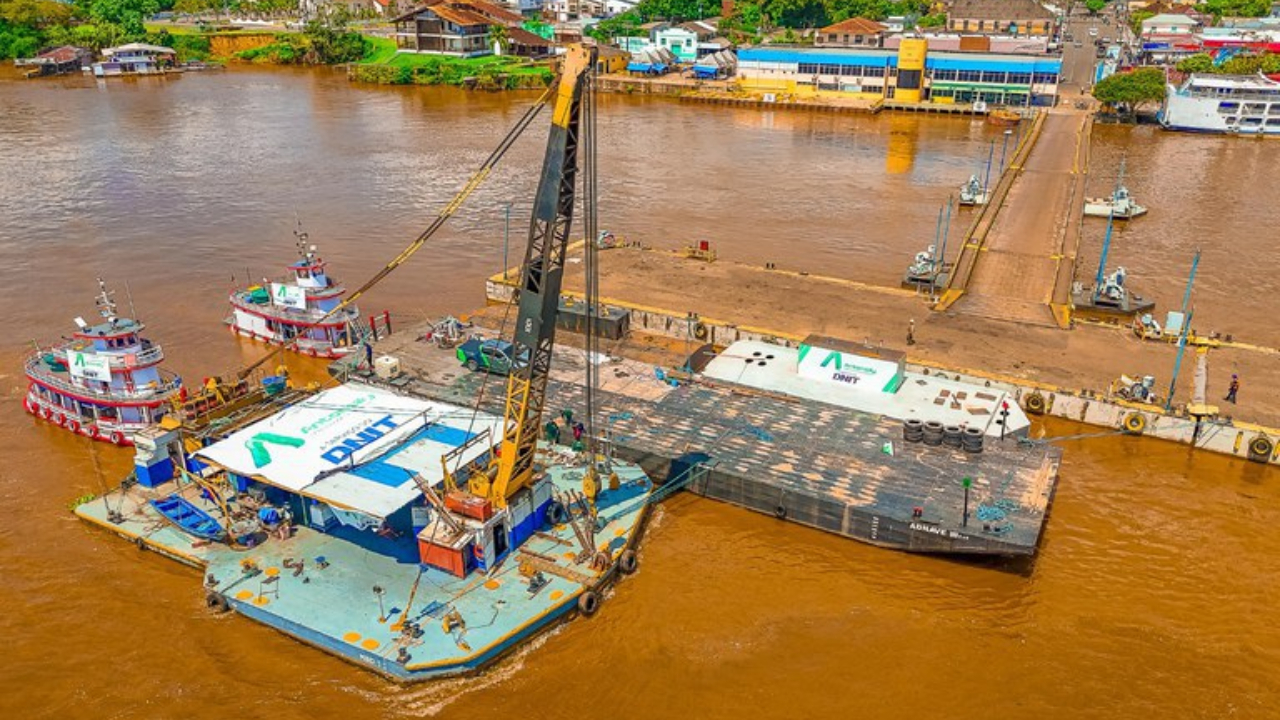 Com novos módulos flutuantes, Terminal portuário de Parintins se moderniza e se prepara para receber milhares durante o Festival Folclórico. Imagem: DNIT