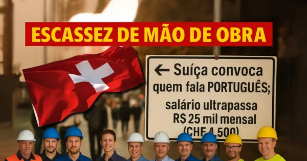 Escassez de mão de obra? Empresa de RH na Suíça oferece vagas para quem fala português com remuneração inicial que ultrapassa R$ 25 mil mensais (CHF 4.500)