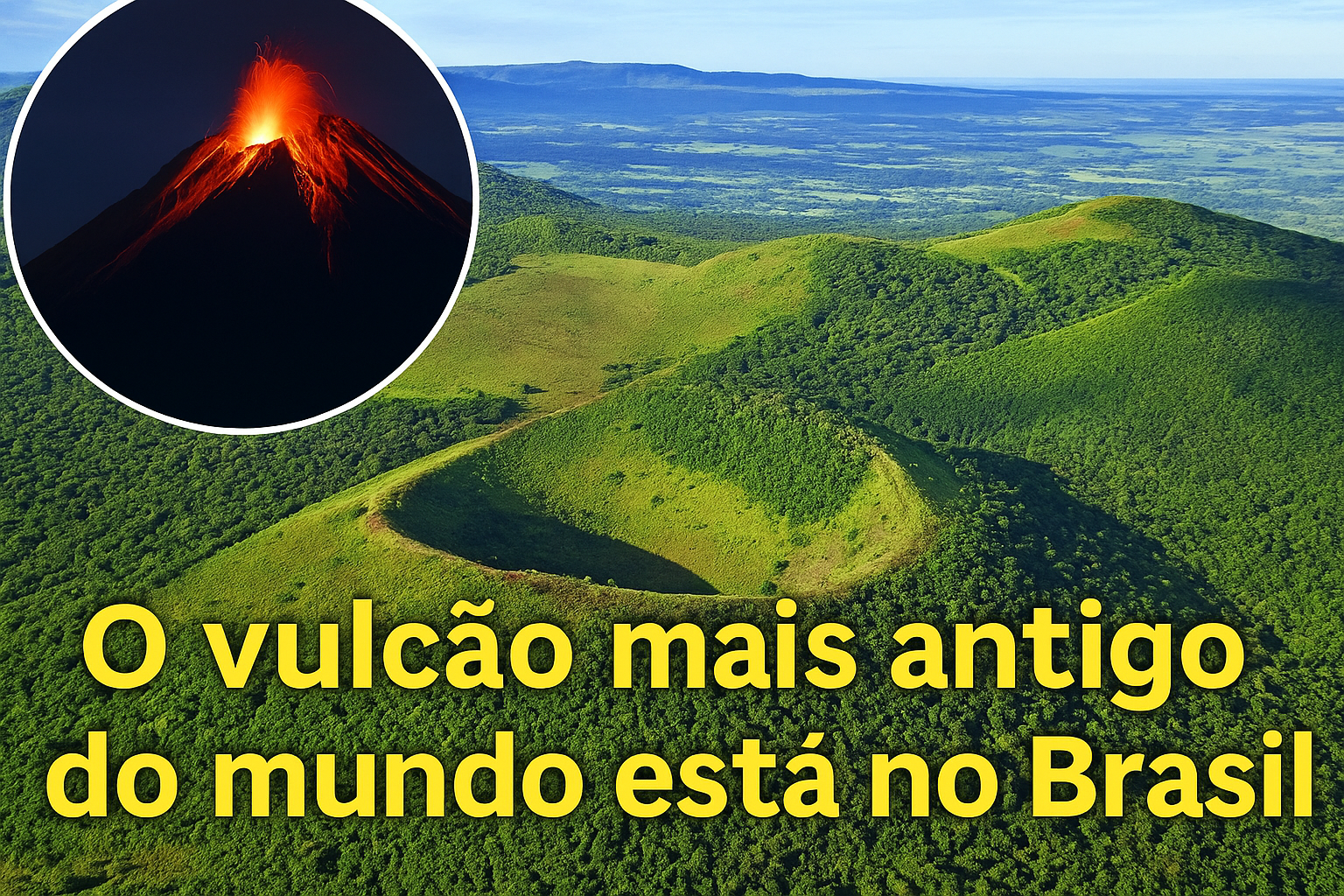 Descoberta pouco conhecida: o vulcão mais antigo do mundo está no Brasil e tem quase 2 bilhões de anos de história geológica