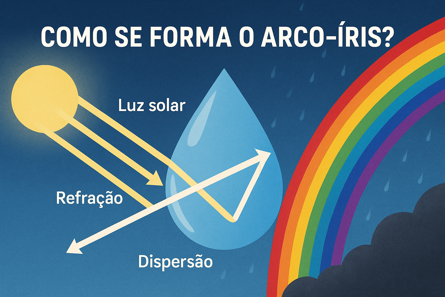 Arco-íris, arco, céu, natureza