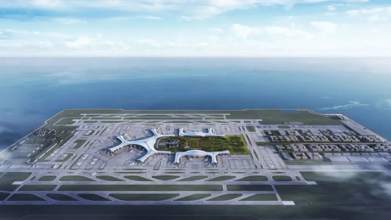 Conheça a construção do maior aeroporto insular artificial do mundo pela China