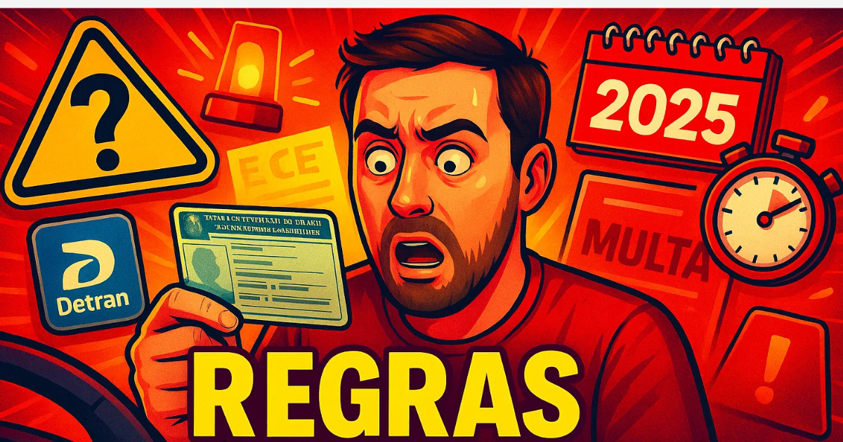 Nova lei da CNH segue em vigor em 2025 e afeta motoristas de todas as idades com regras rígidas, prazos curtos e exames obrigatórios.(Imagem: Reprodução/IA)