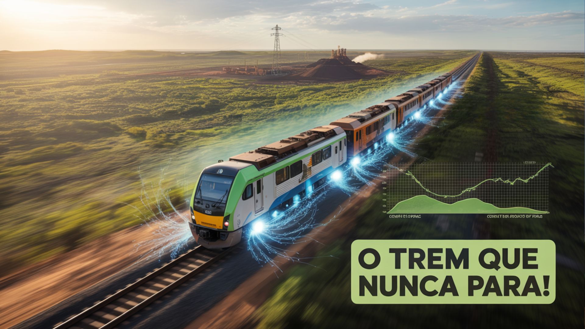 Austrália testa trem elétrico revolucionário que economiza milhões de litros de diesel, reduz CO₂ e transforma o transporte na mineração.