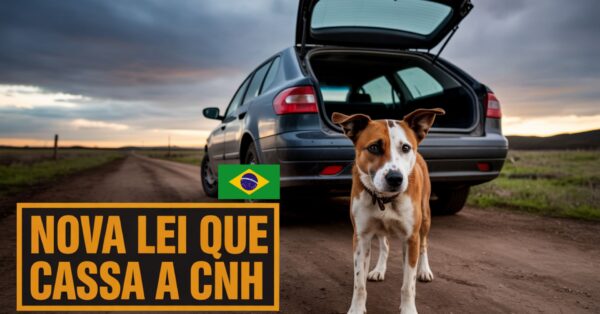 Nova lei prevê suspensão da CNH por até 18 meses para motoristas que usarem veículos no abandono de animais em vias públicas.