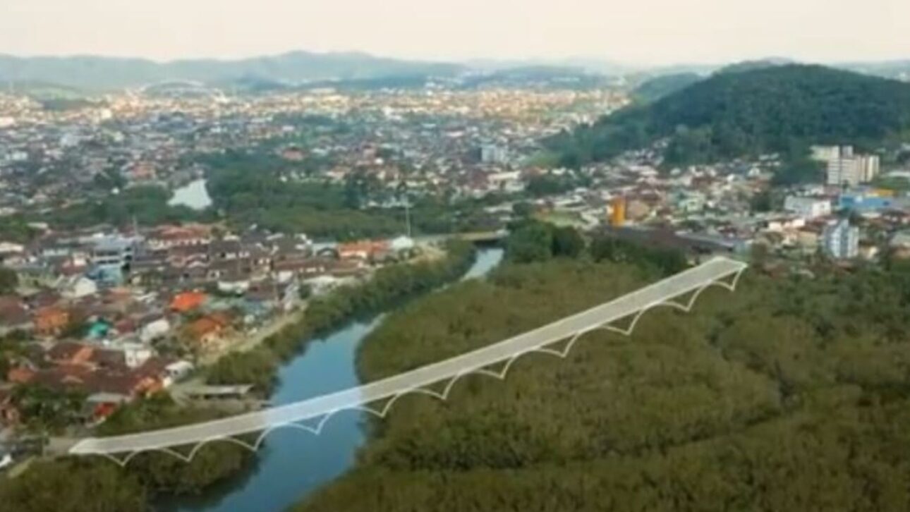 Obra inédita en Joinville: puente curvo de 182,5 metros va a ligar barrios y transformar la movilidad urbana con inversión de R$ 25,9 millones.