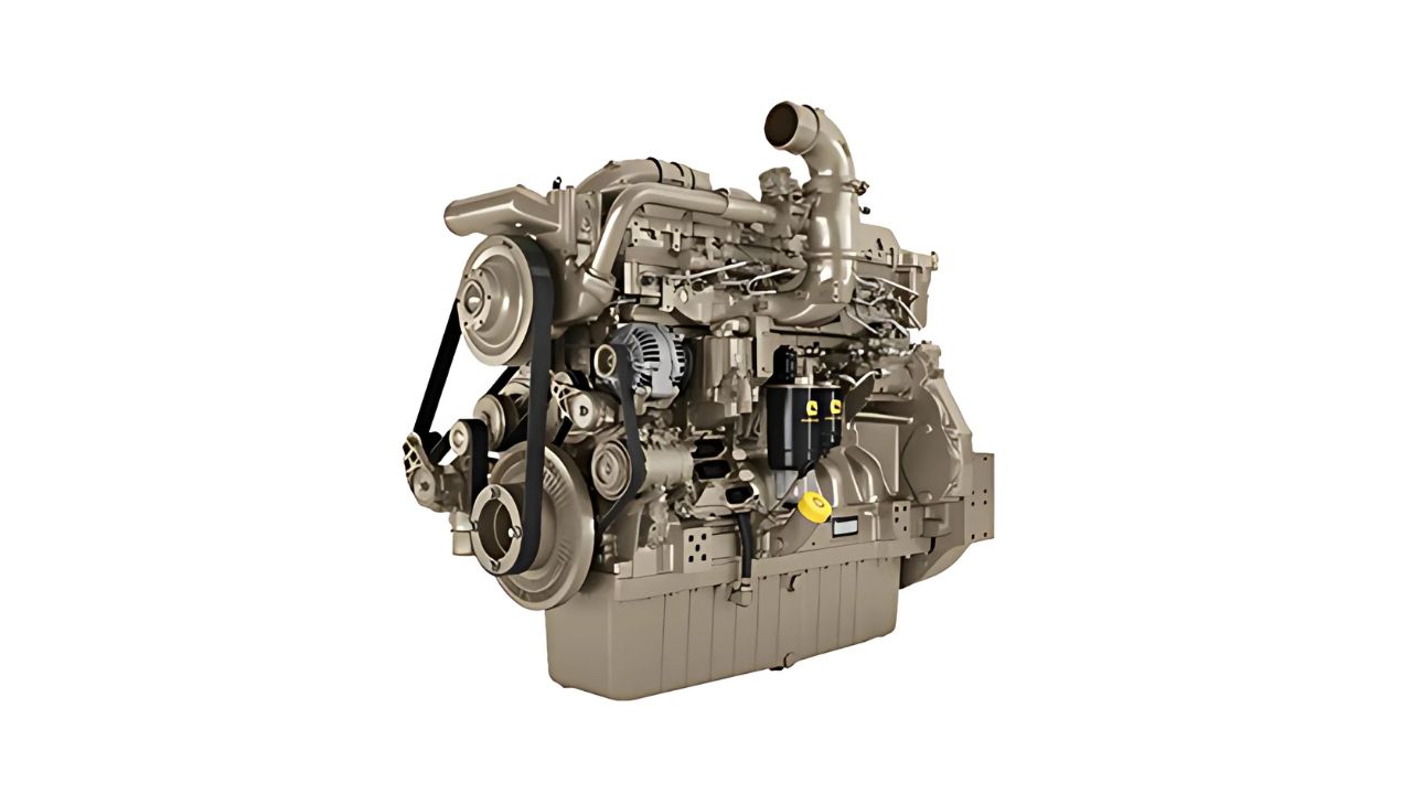 Motor JD14 del tractor grande de John Deere.