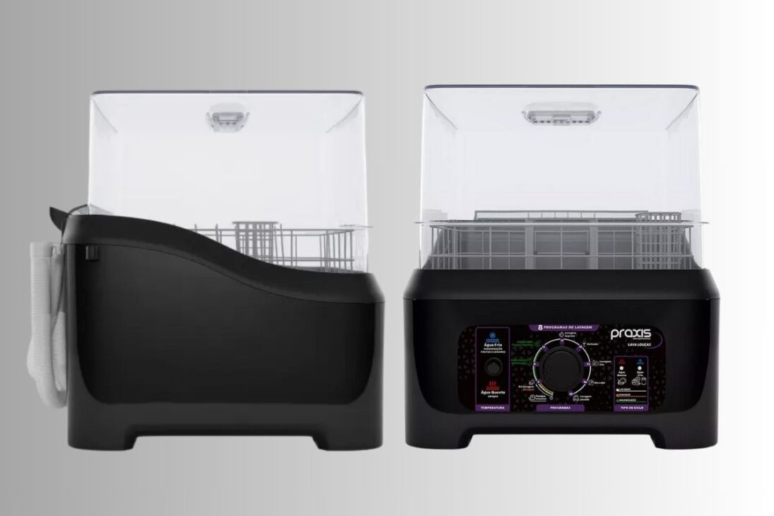 Lava-louças portátil barata bomba no TikTok, elimina louça e bagunça por menos de R$ 1.200