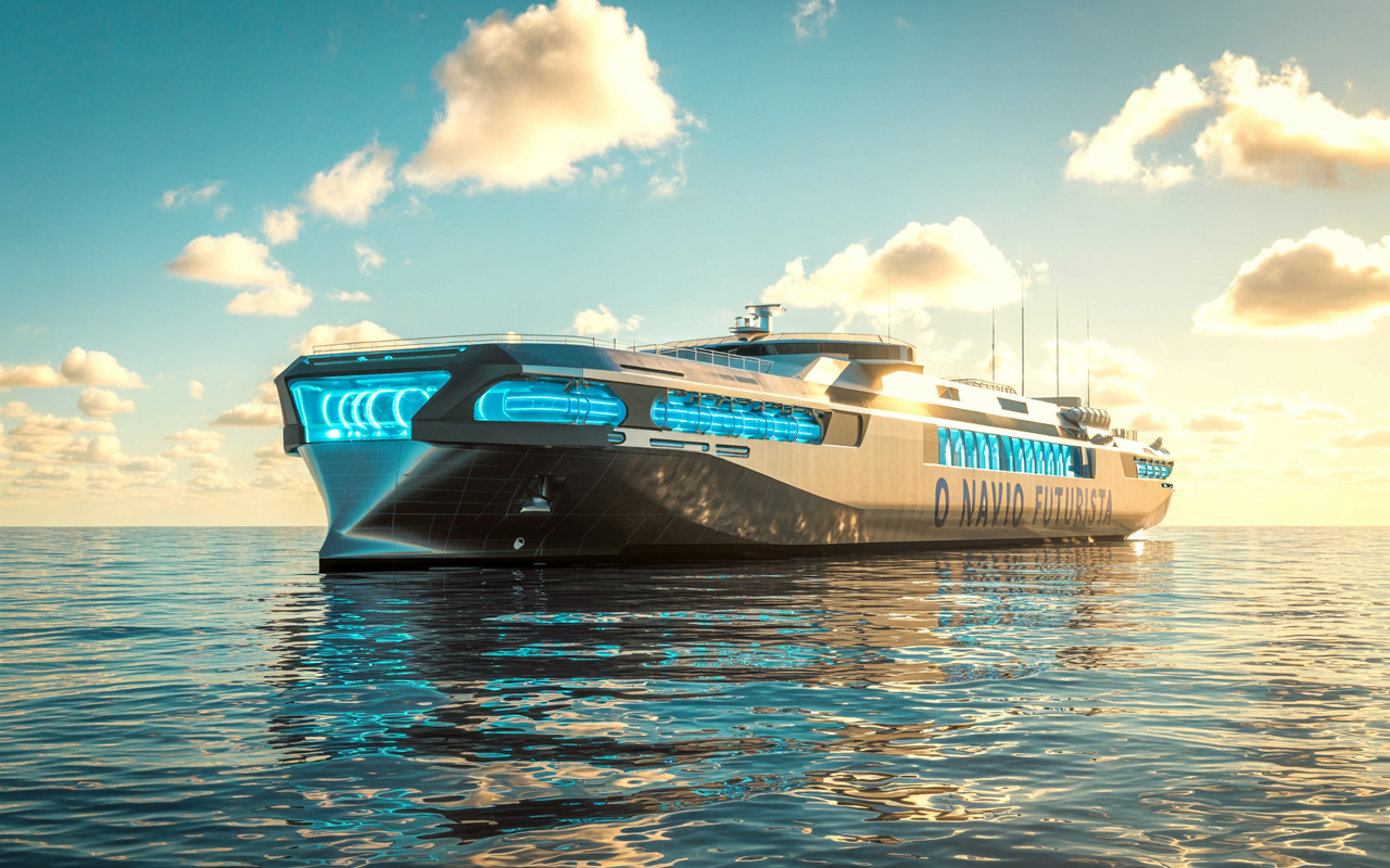O navio futurista movido a hidrogênio de 200 metros que pode cruzar oceanos sem emitir poluentes e custará US$ 500 milhões