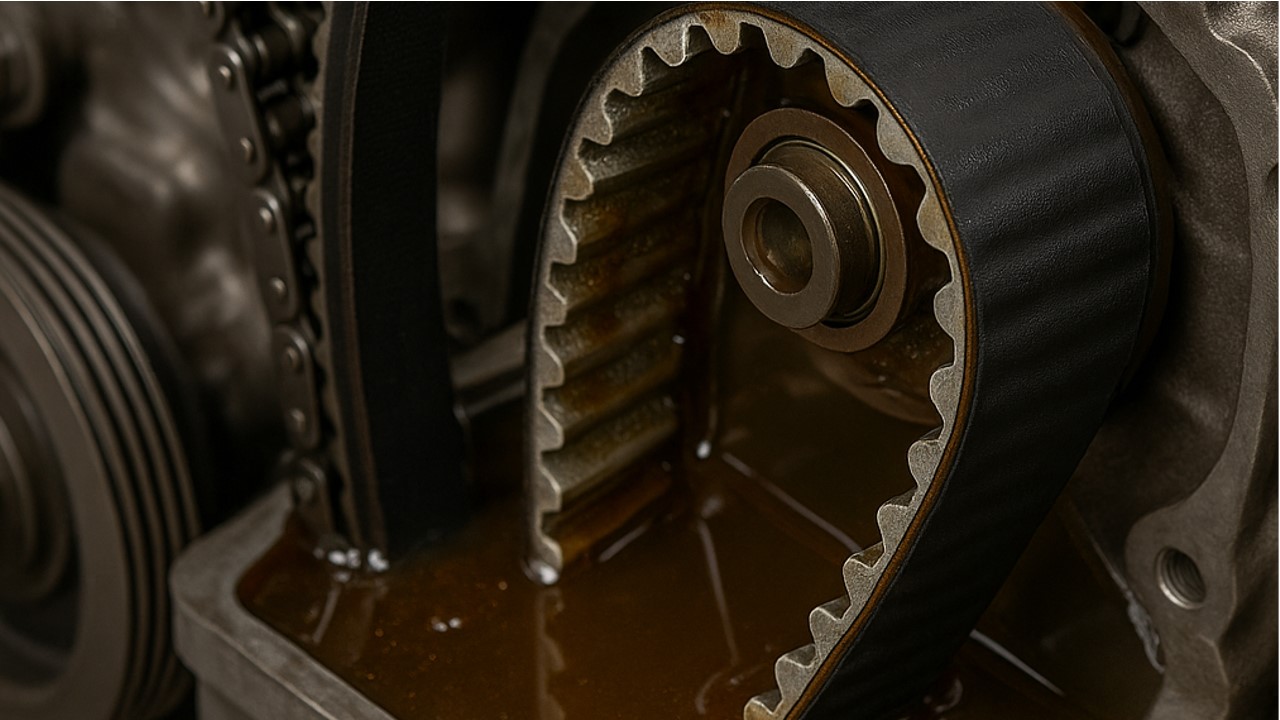 corrente, correia banhada a óleo, motor