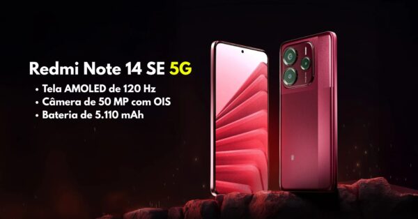Xiaomi apresenta o Redmi Note 14 SE com tela AMOLED de 120 Hz e câmeras de 50 MP por menos de R$ 1.000 em conversão direta