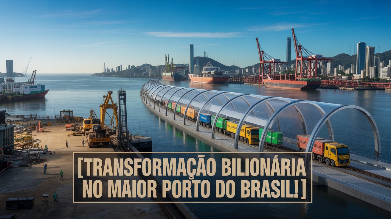 Porto de Santos passa por transformação histórica com obras bilionárias, túnel submerso, ferrovia ampliada e geração de milhares de empregos.