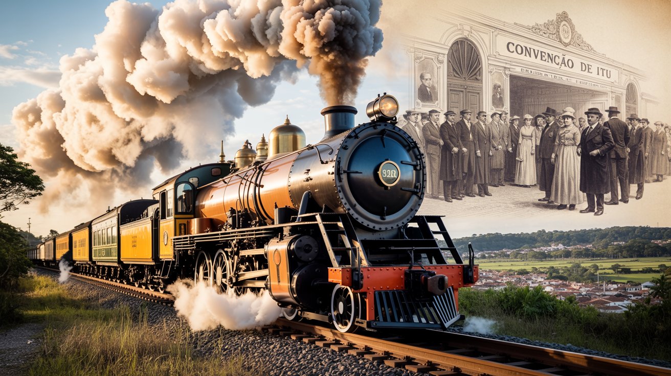 Viaje no Trem da República e descubra como trilhos históricos conectam Itu e Salto à origem da República e ao passado imperial do Brasil.