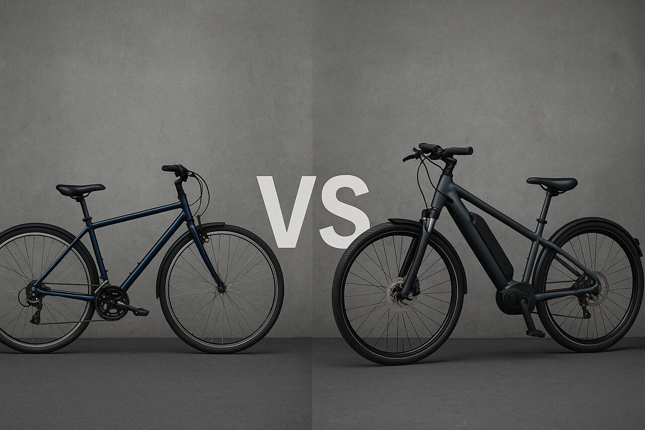 Bicicleta elétrica, Bicicleta tradicional, comparativo