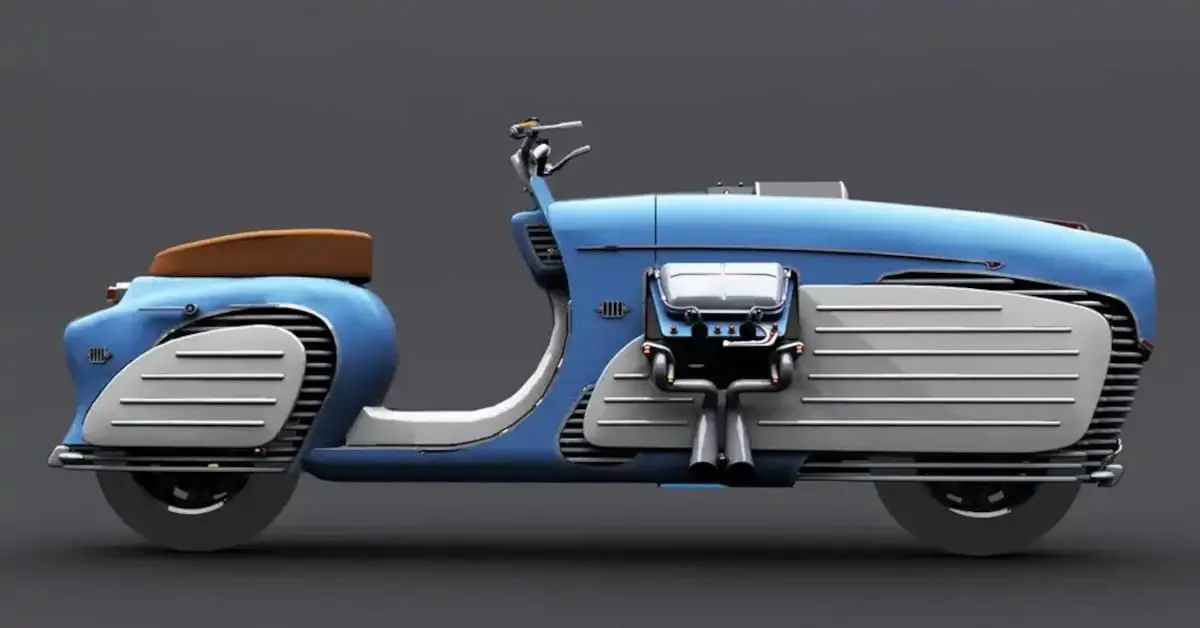 Conheça "Dieselpunk", scooter russa com visual retrô e motorzão V4 de 1.200 cc retirado de um carro soviético dos anos 70