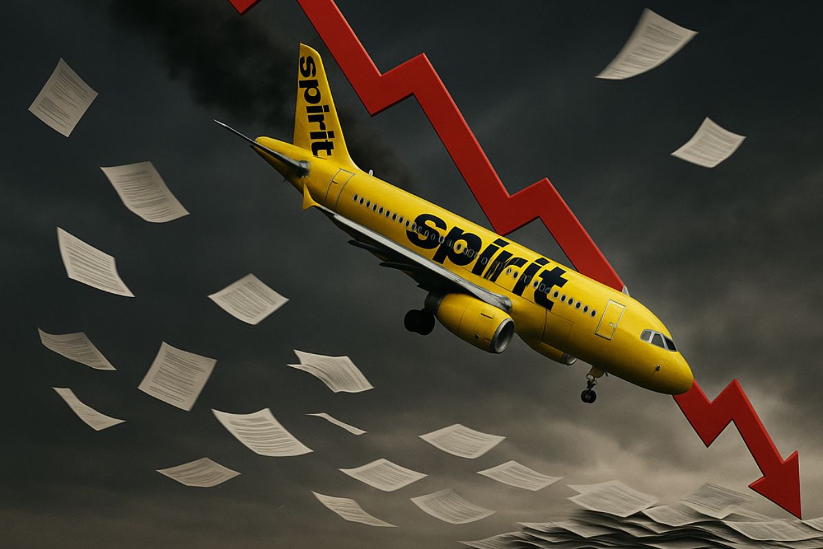 Spirit Airlines despenca: quase US$ 2 bi em dívidas colocam o modelo “low cost” em xeque.