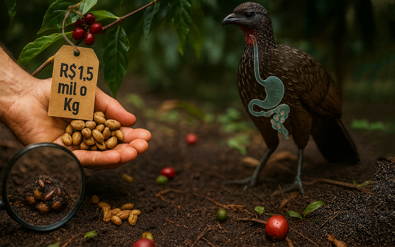 Café de R$ 1,5 mil o quilo é processado no estômago de uma ave da Mata Atlântica em estado brasileiro
