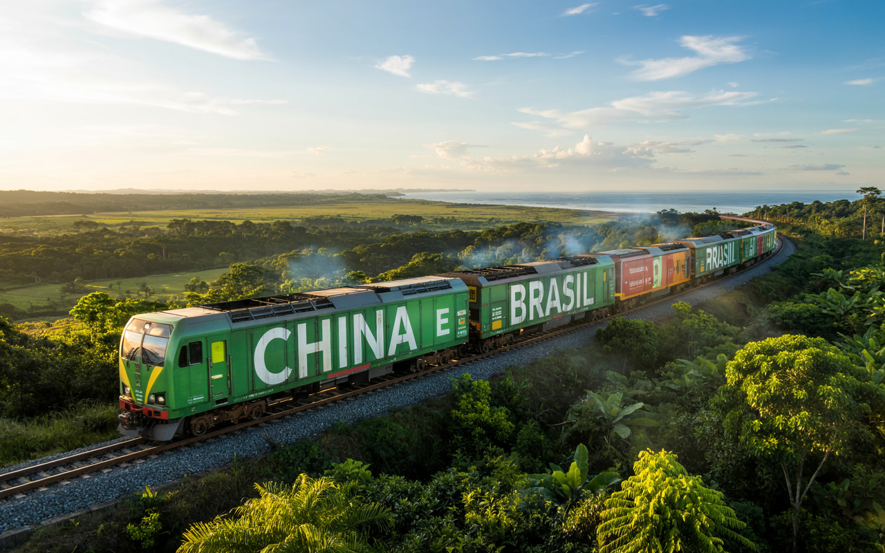 China e Brasil ligam Amazônia ao Pacífico com corredor logístico verde para exportar grãos e minerais — e reduzem dependência dos portos dos EUA