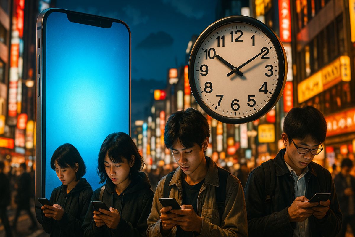 Cidade japonesa quer limitar uso de smartphones a duas horas diárias, reacendendo debate global sobre controle digital e saúde coletiva