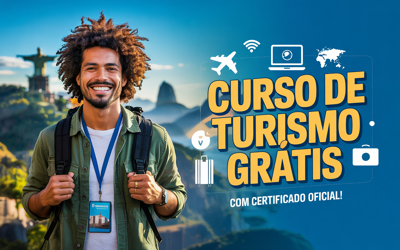 Curso de turismo gratuito com certificado é liberado na plataforma Qualifica Turismo com 80 horas de conteúdo profissional — inscrições abertas