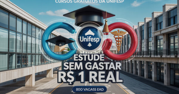 Cursos gratuitos da Unifesp abrem 800 vagas em especializações EAD nas áreas de Educação, Gestão Pública e Saúde; estude sem gastar R$ 1 real