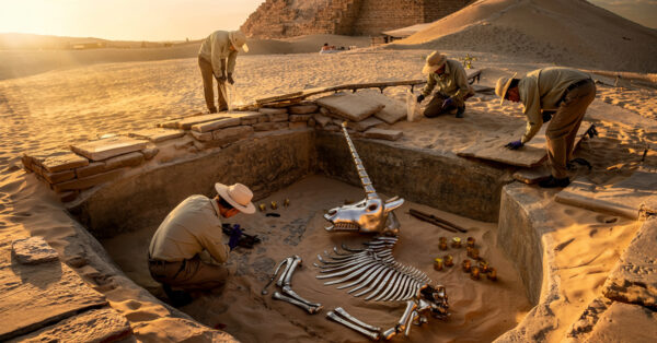 Julho trouxe achados históricos: pirâmides escondidas, túmulos secretos e até um unicórnio surpreenderam arqueólogos