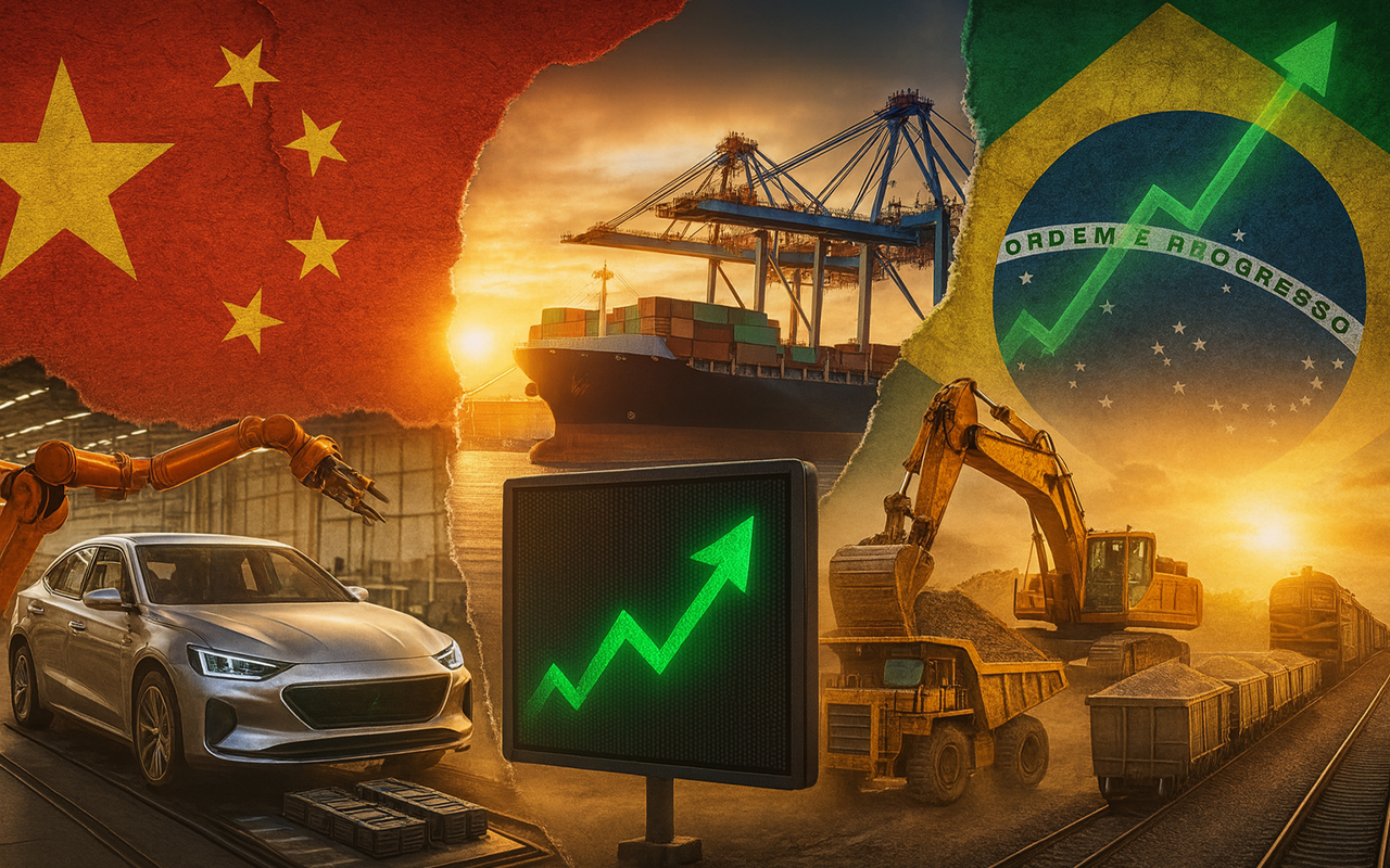 Em meio ao “tarifaço”, China mira o Brasil com investimento bilionário visando carros elétricos, mineração e logística
