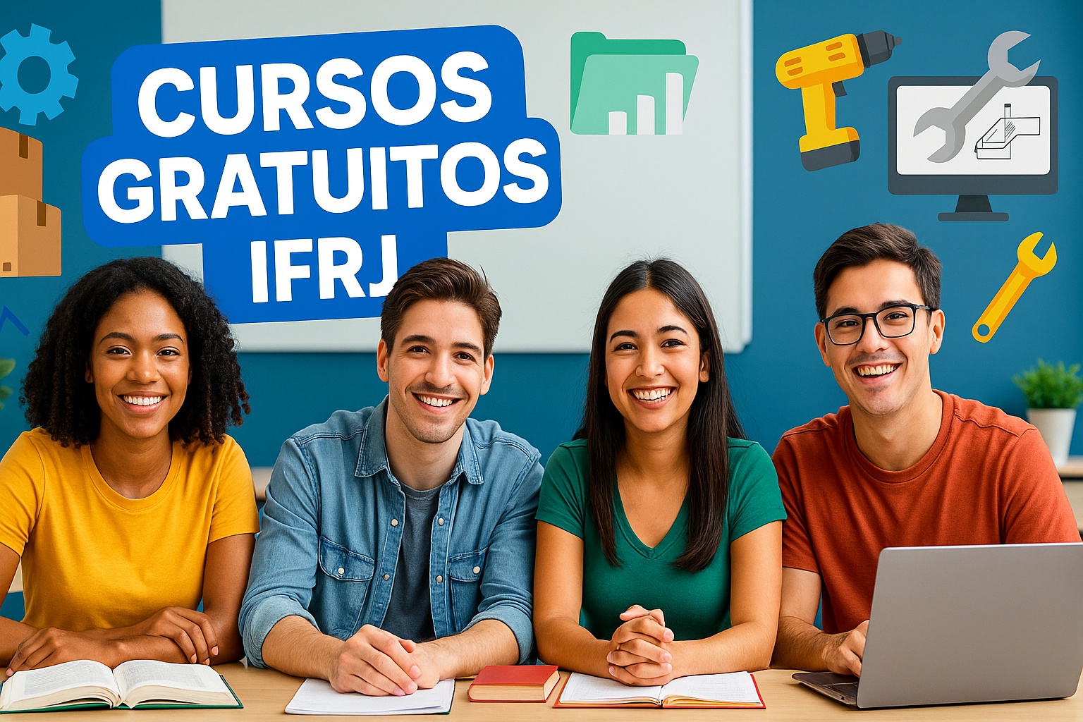 IFRJ abre inscrições para 208 vagas em cursos gratuitos de Logística, Administração, Eletricista e CAD — todos com certificado e carga horária de 162h no período da tarde e noite