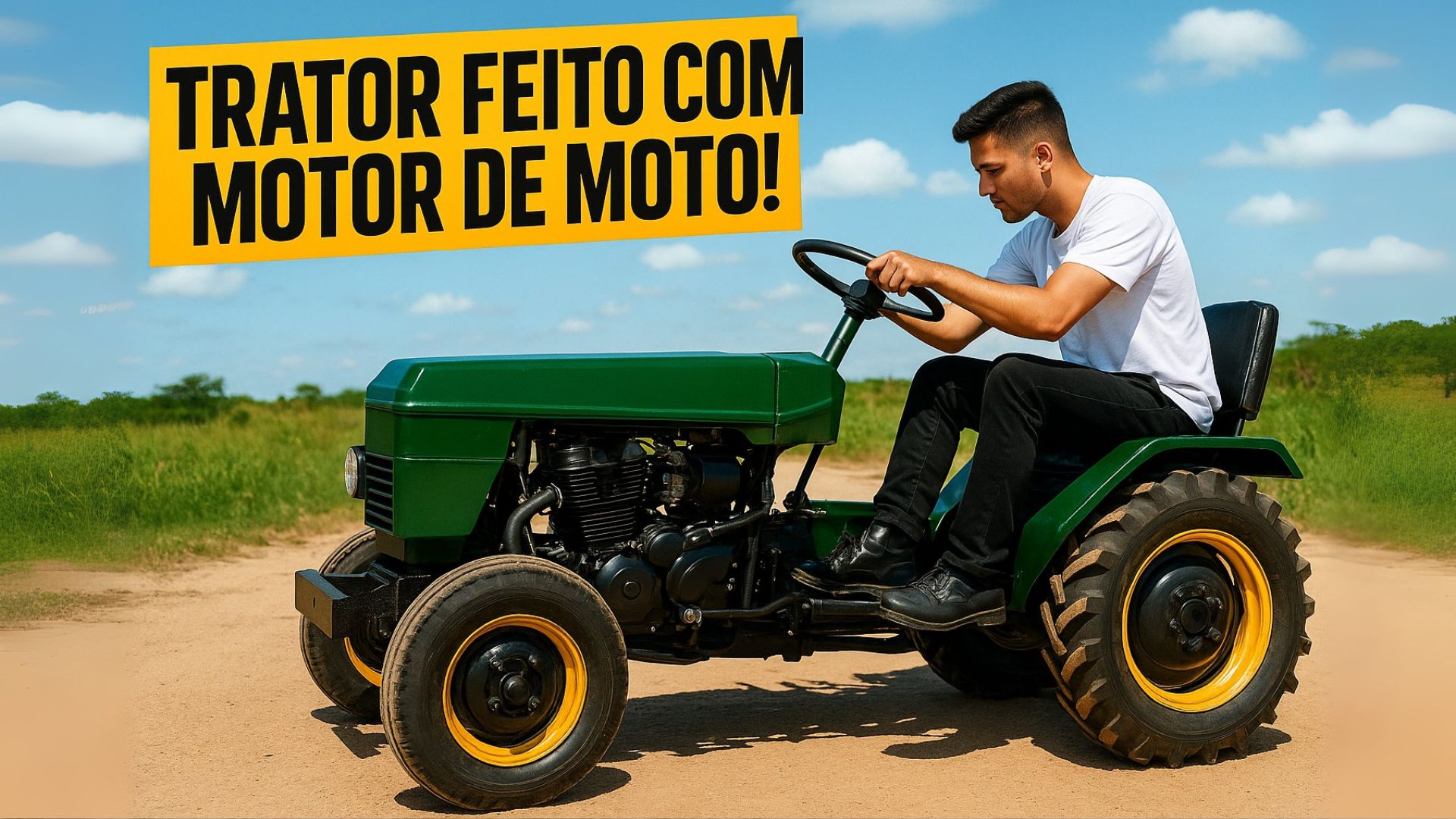 Jovem da Bahia cria trator com motor de moto e peças reaproveitadas, inovando na agricultura com projeto sustentável e acessível.