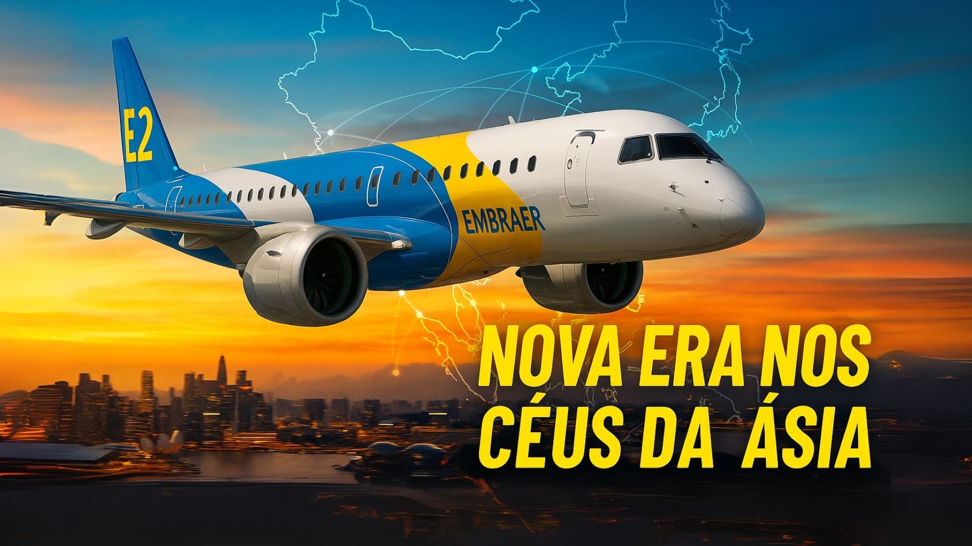 Embraer projeta 3.390 novos jatos E2 na Ásia até 2044. Empresa já soma 200 aeronaves em operação e cresce no mercado regional.
