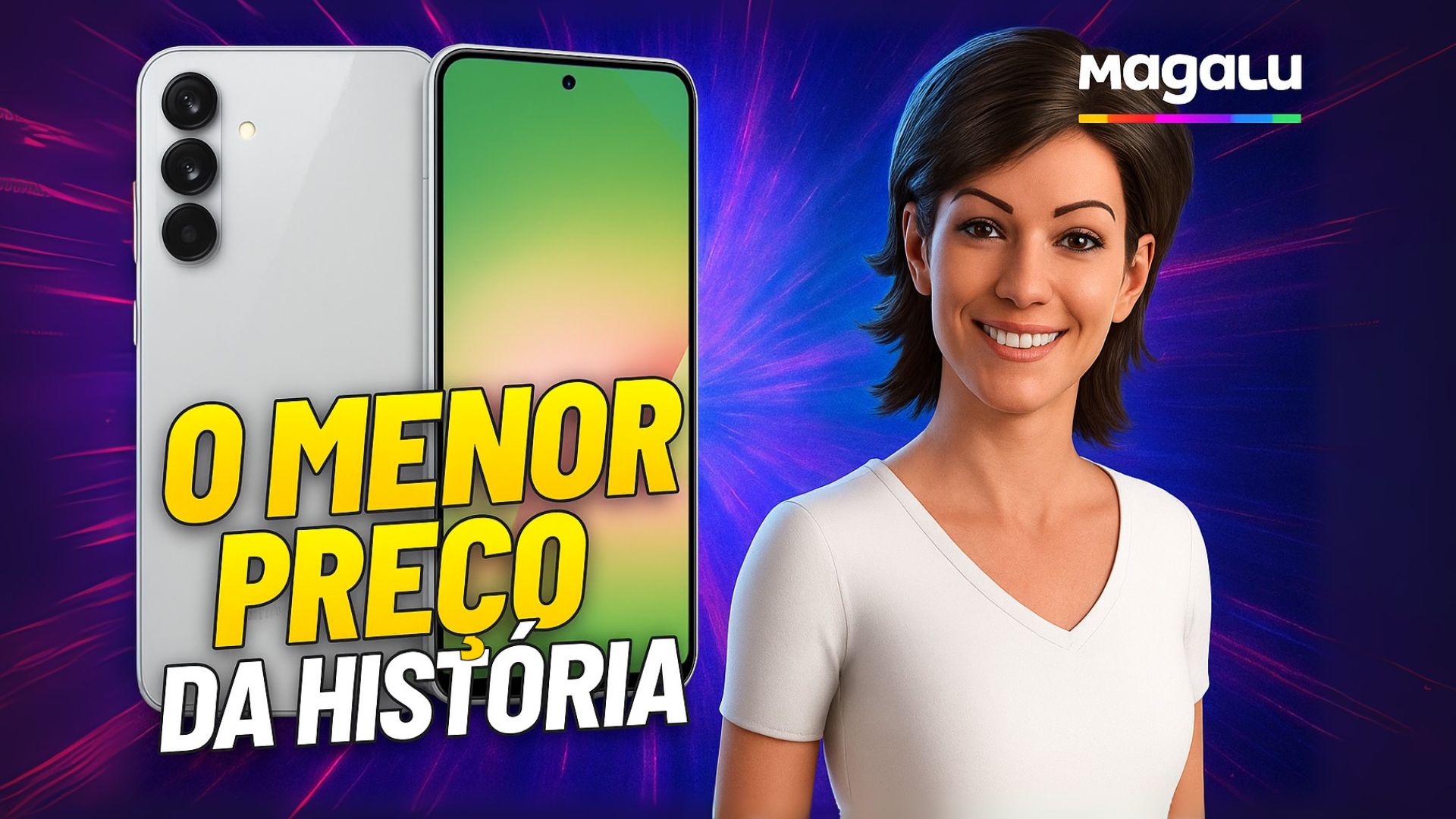 Galaxy A56 atinge menor preço no Magalu com IA da Samsung, tela AMOLED 120Hz, câmera tripla de 50 MP e bateria de 5000 mAh.